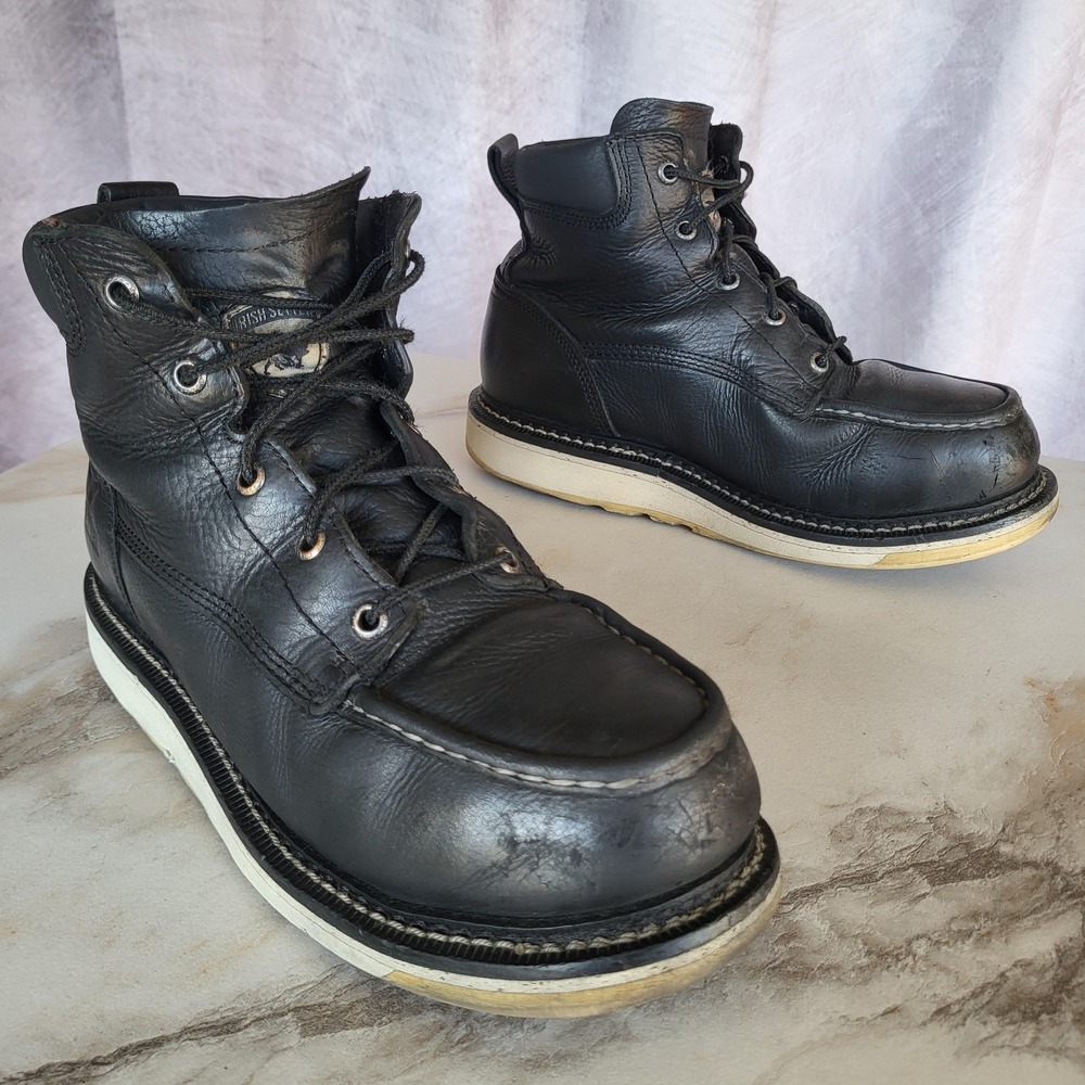 Irish Setter Chukka Boots Mens Size 7 Black Leather Ankle Composit Safety Toe